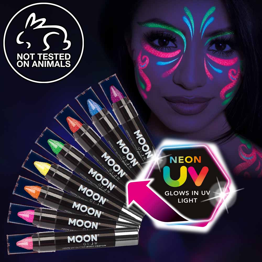 Moon Glow Neon UV Glitter Body Crayons M39580 Costume Make Up main image 0