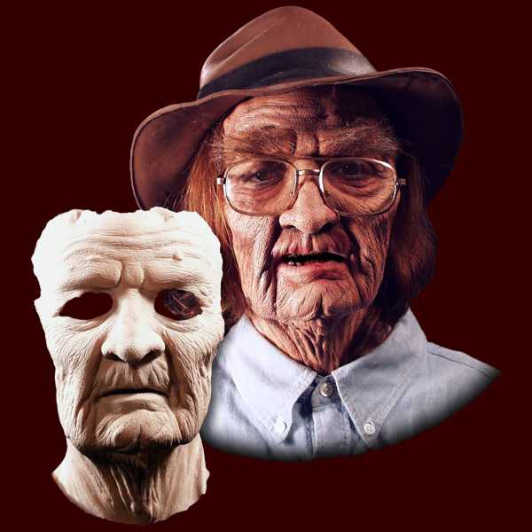 old age latex halloween mask makeup prosthetic