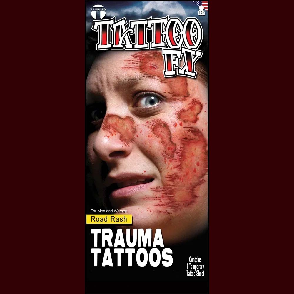 road rash wound tattoo sfx makeup