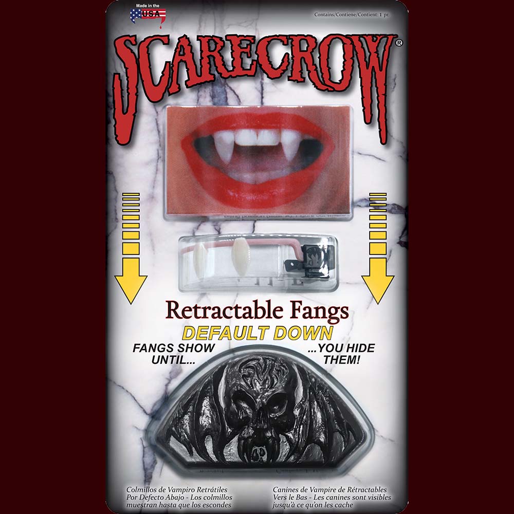 Retractable Vampire Fangs by Scarecrow Default Down Retractable Fangs