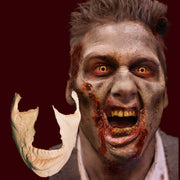 Slack lower lip with rotting flesh zombie mask
