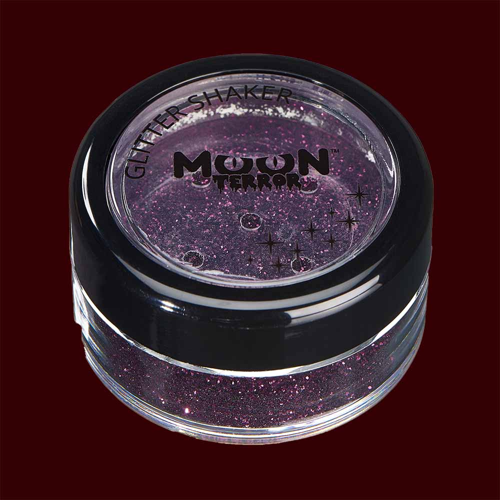 Purple Halloween costume makeup glitter