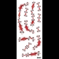 Staple suture makeup effects temporary tattoo sheet