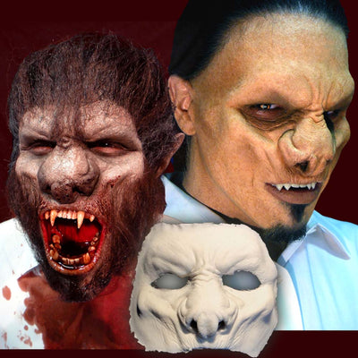 vampire lord or wolfman costume prosthetic mask