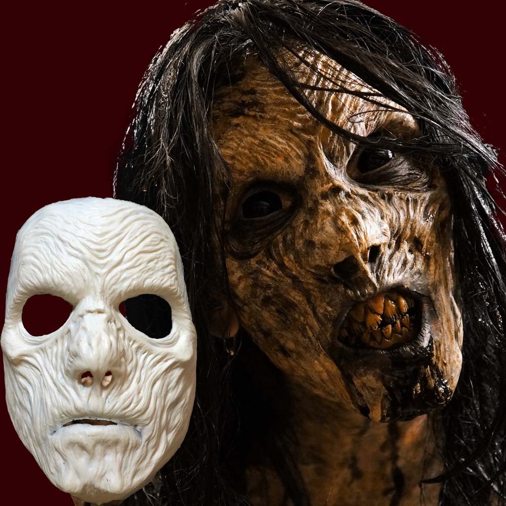 Rotten zombie face makeup FX mask