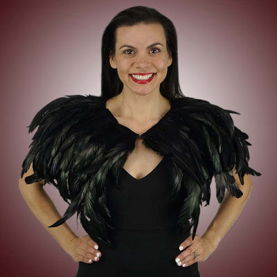 High Collar Feather Cape